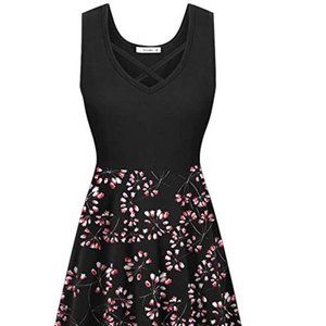 Sleeveless V Neck Midi Dress